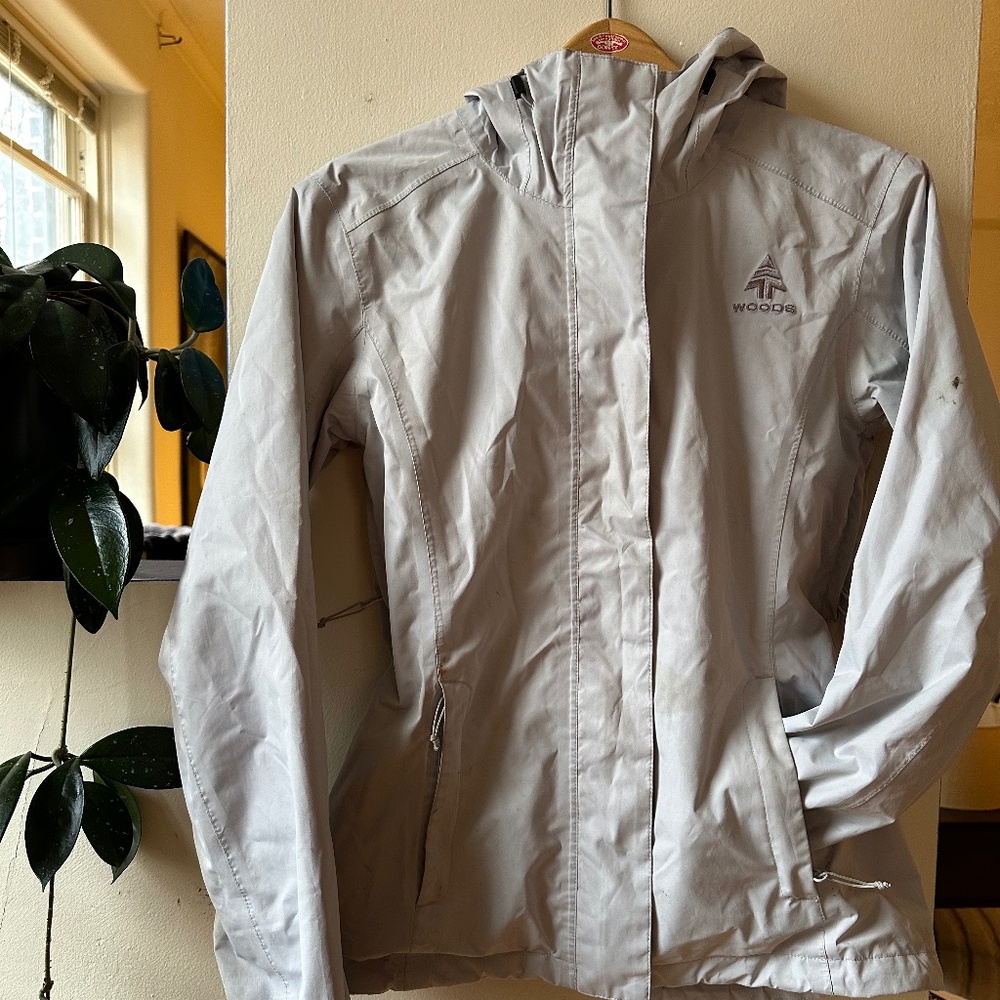 XS White Woods Rain Jacket